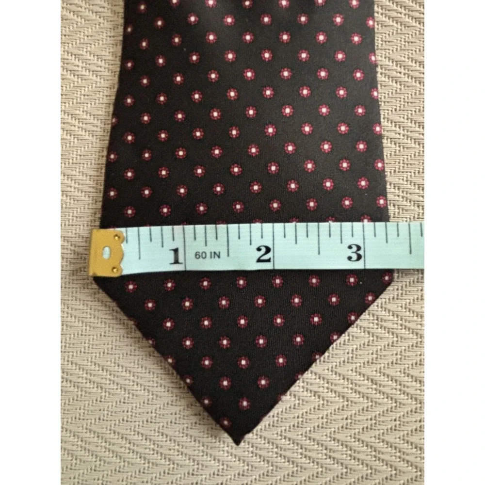 Christian Dior Silk Necktie Mens Black/Red Geometric Vintage Luxury Tie